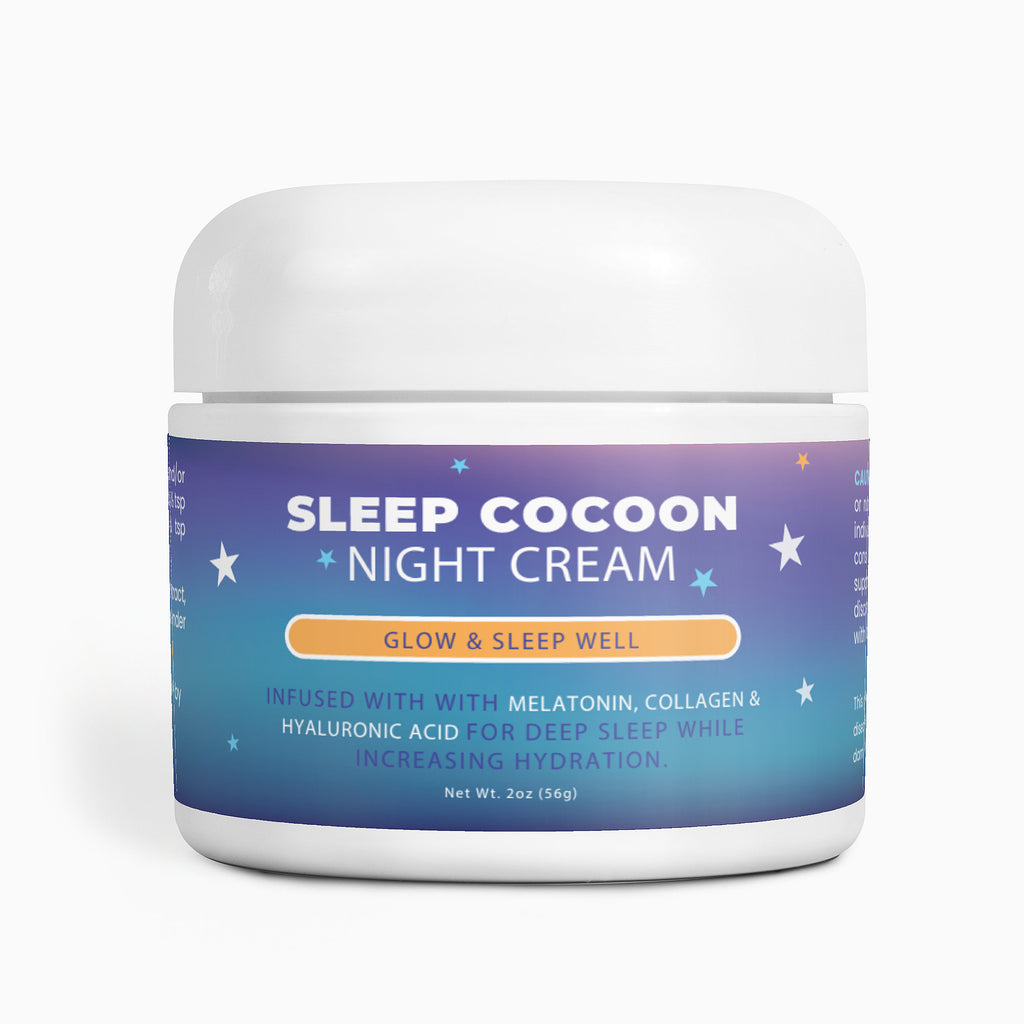 Sleep Cocoon Night Cream with Melatonin & Hyaluronic Acid — Deep Hydrating Anti-Aging Face Moisturizer with Avocado Oil & Lavender, 2 oz
