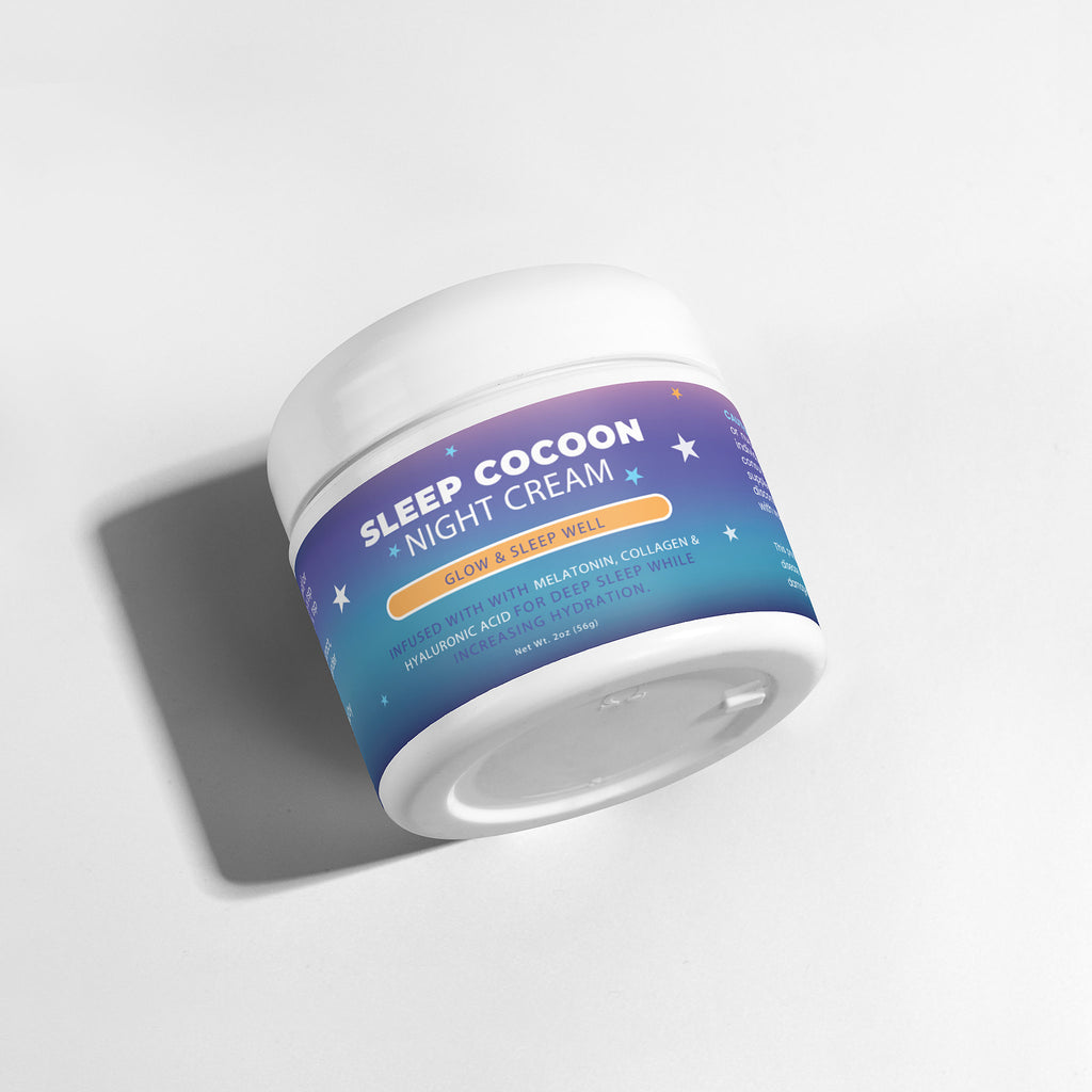 Sleep Cocoon Night Cream with Melatonin & Hyaluronic Acid — Deep Hydrating Anti-Aging Face Moisturizer with Avocado Oil & Lavender, 2 oz