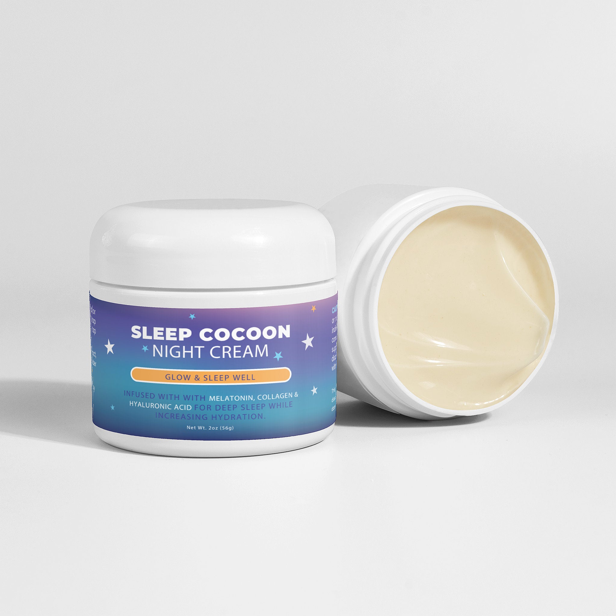 Sleep Cocoon Night Cream with Melatonin & Hyaluronic Acid — Deep Hydrating Anti-Aging Face Moisturizer with Avocado Oil & Lavender, 2 oz