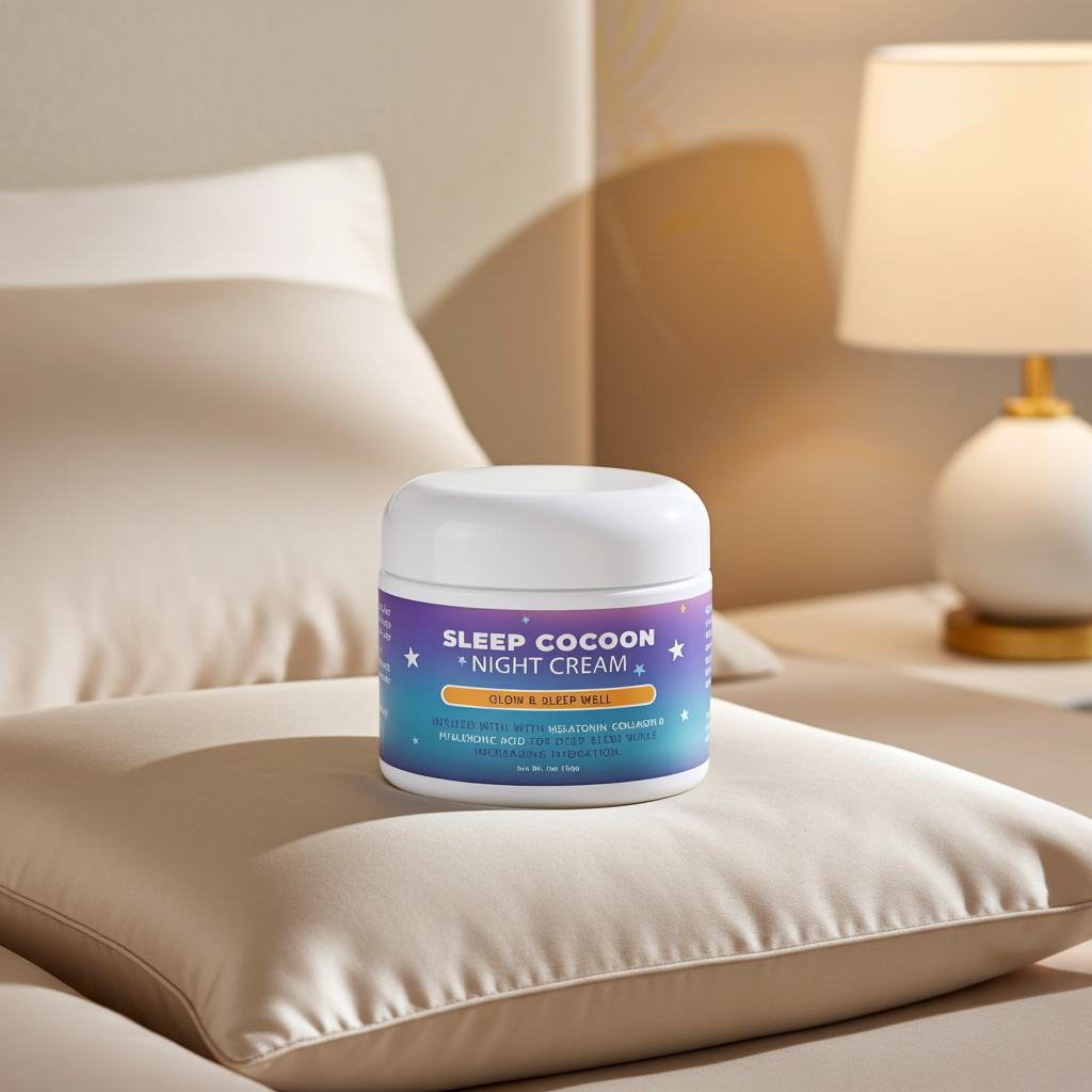 Sleep Cocoon Night Cream with Melatonin & Hyaluronic Acid — Deep Hydrating Anti-Aging Face Moisturizer with Avocado Oil & Lavender, 2 oz